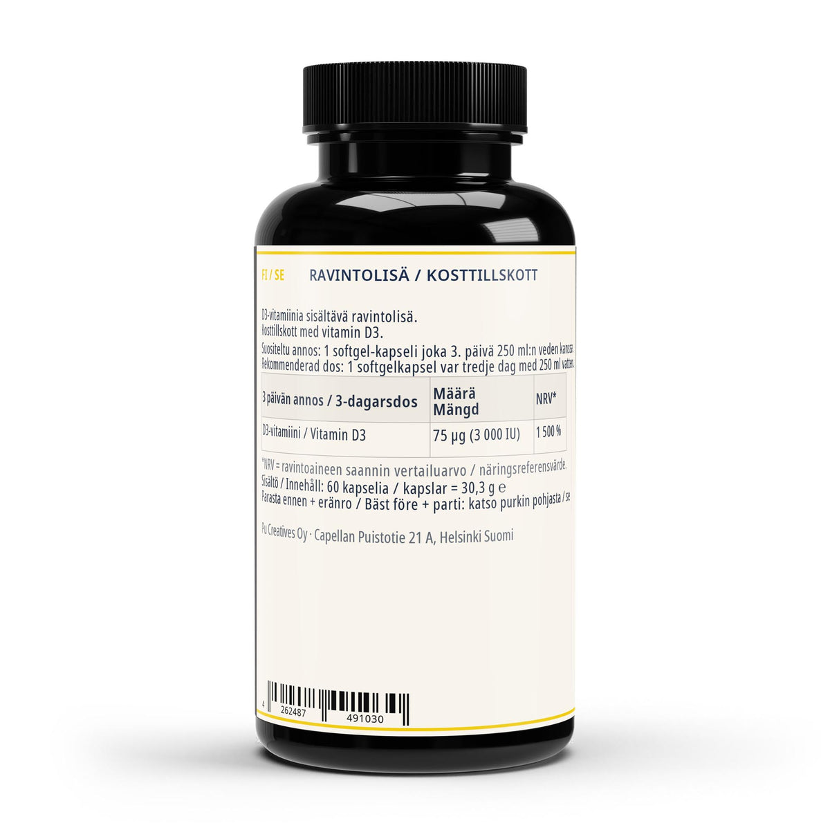 OPTIMAL d3-vitamiini, ravintosisältö ja annostus