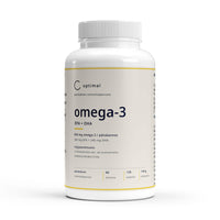 OPTIMAL omega-3 120 kapselia, etiketti edestä