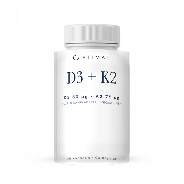 D3 vitamiini + K2 – 90 kapselia